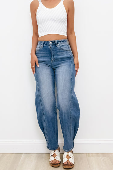 In My Bag By Anniewear - Barrel Leg Jeans - Medium Denim