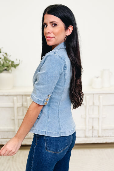 Layer Game Denim Blazer