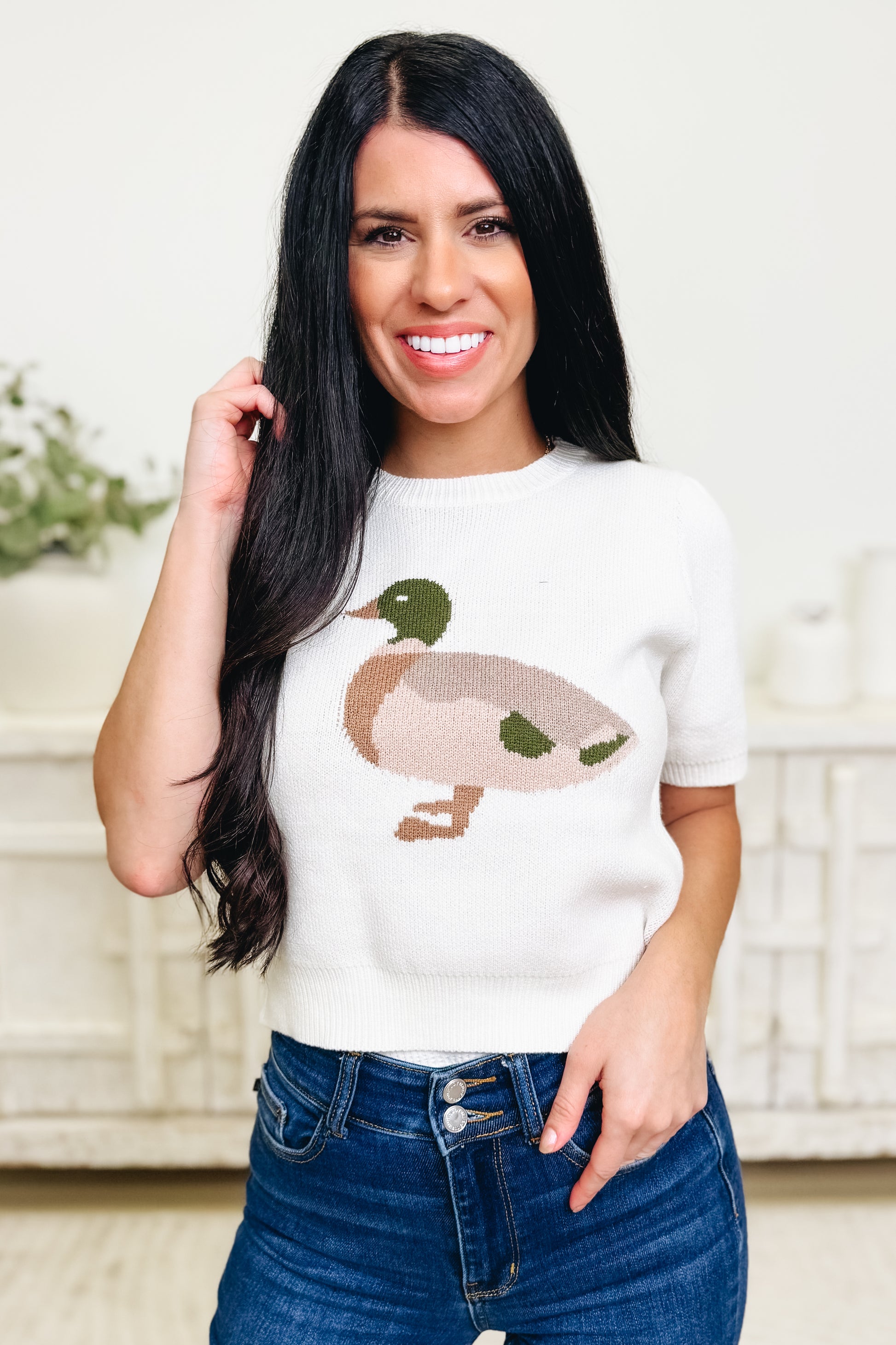 Duckin' Cute Graphic Sweater Top