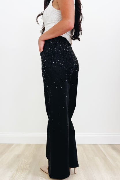 Rhinestone Cowgirl By 7Mango7 - Straight Fit Jeans - Black