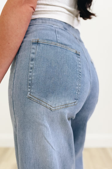 Downtown Darling By Fate - Wide Leg Jeans - Light Denim