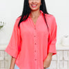 Pleat Treat Button Down Top
