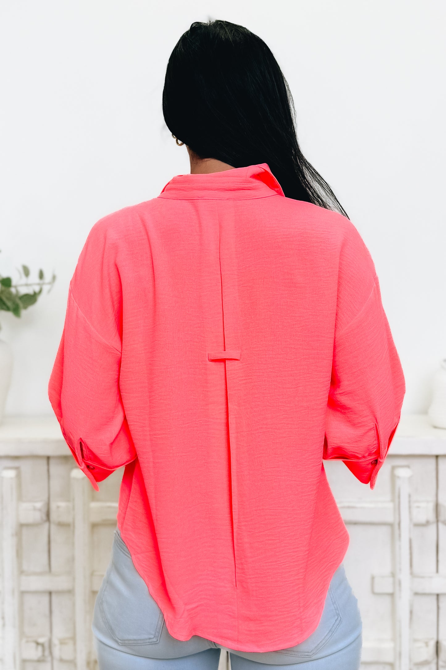 Pleat Treat Button Down Top