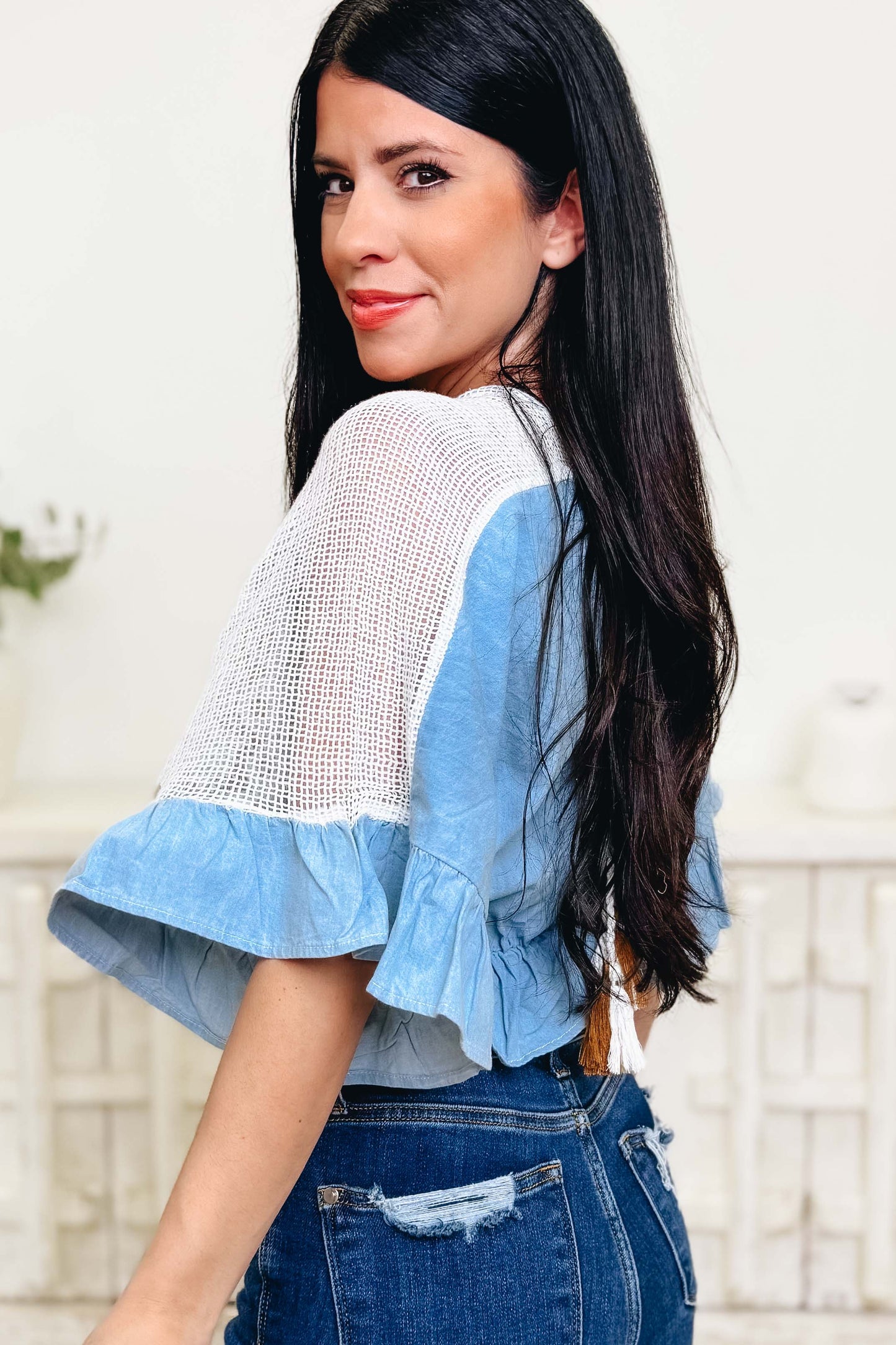 Sassy Flex Floral Crochet Top