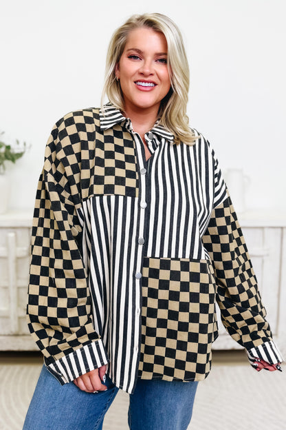 Checker Stripe Shacket