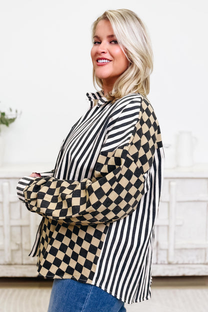 Checker Stripe Shacket