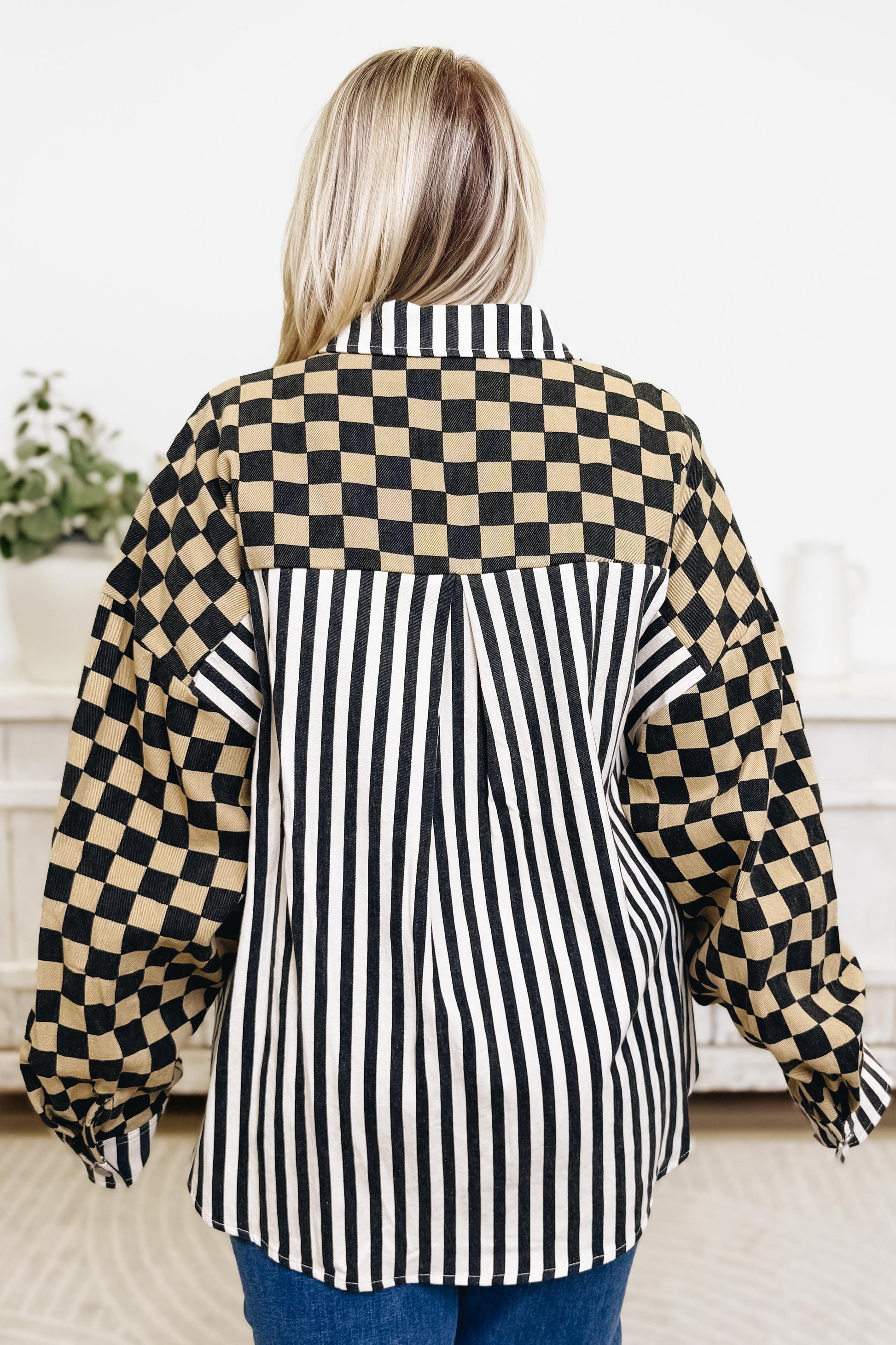 Checker Stripe Shacket