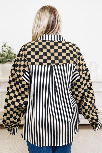 Checker Stripe Shacket