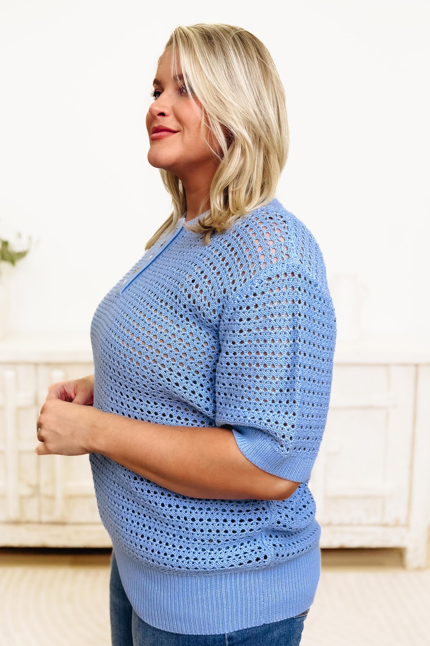 Check Your Energy Open Knit Top