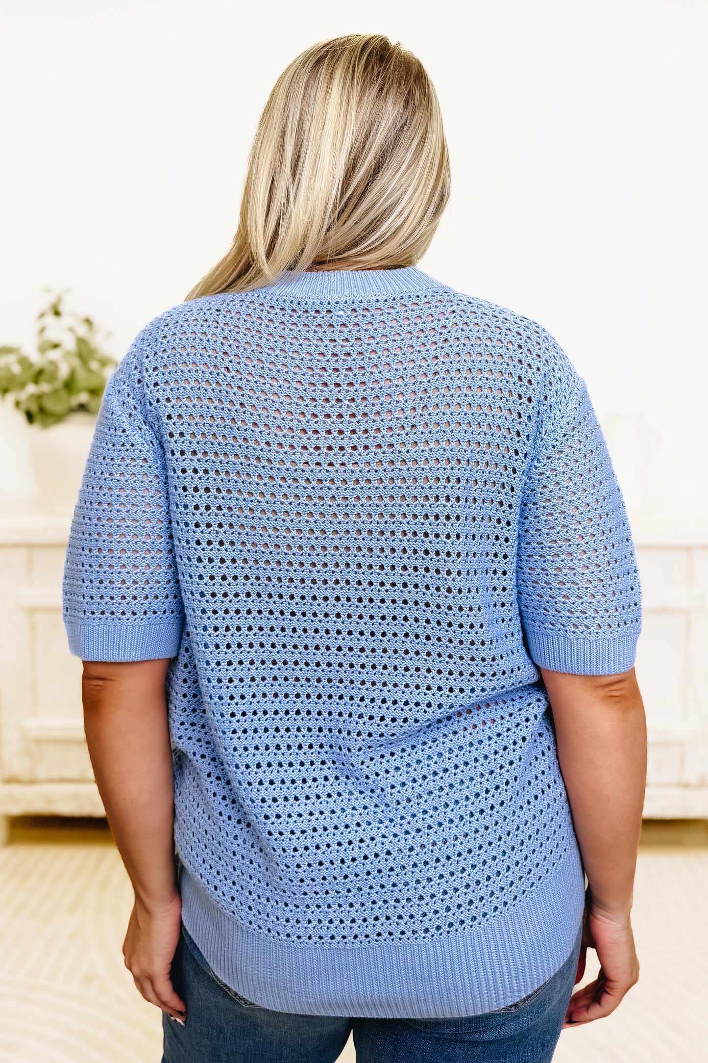 Check Your Energy Open Knit Top