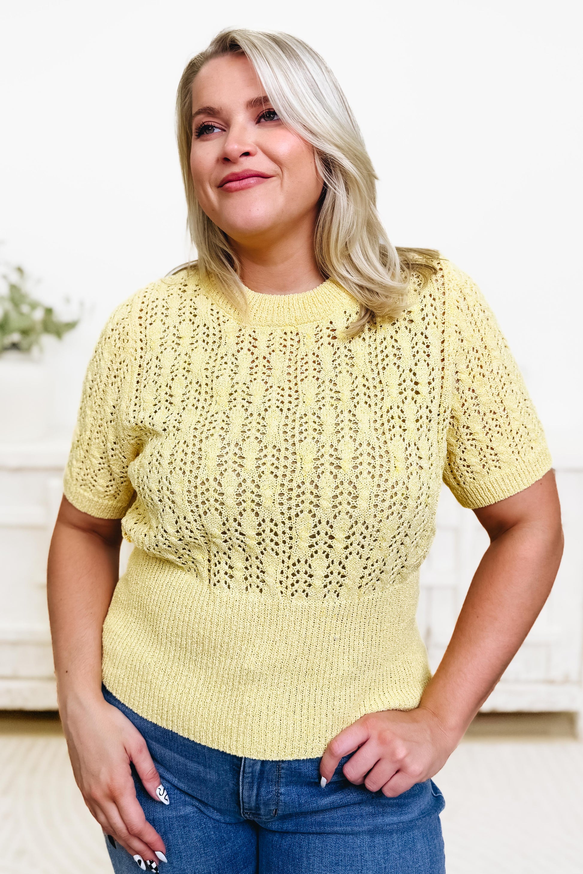 Sunshine Vibes Open Knit Top