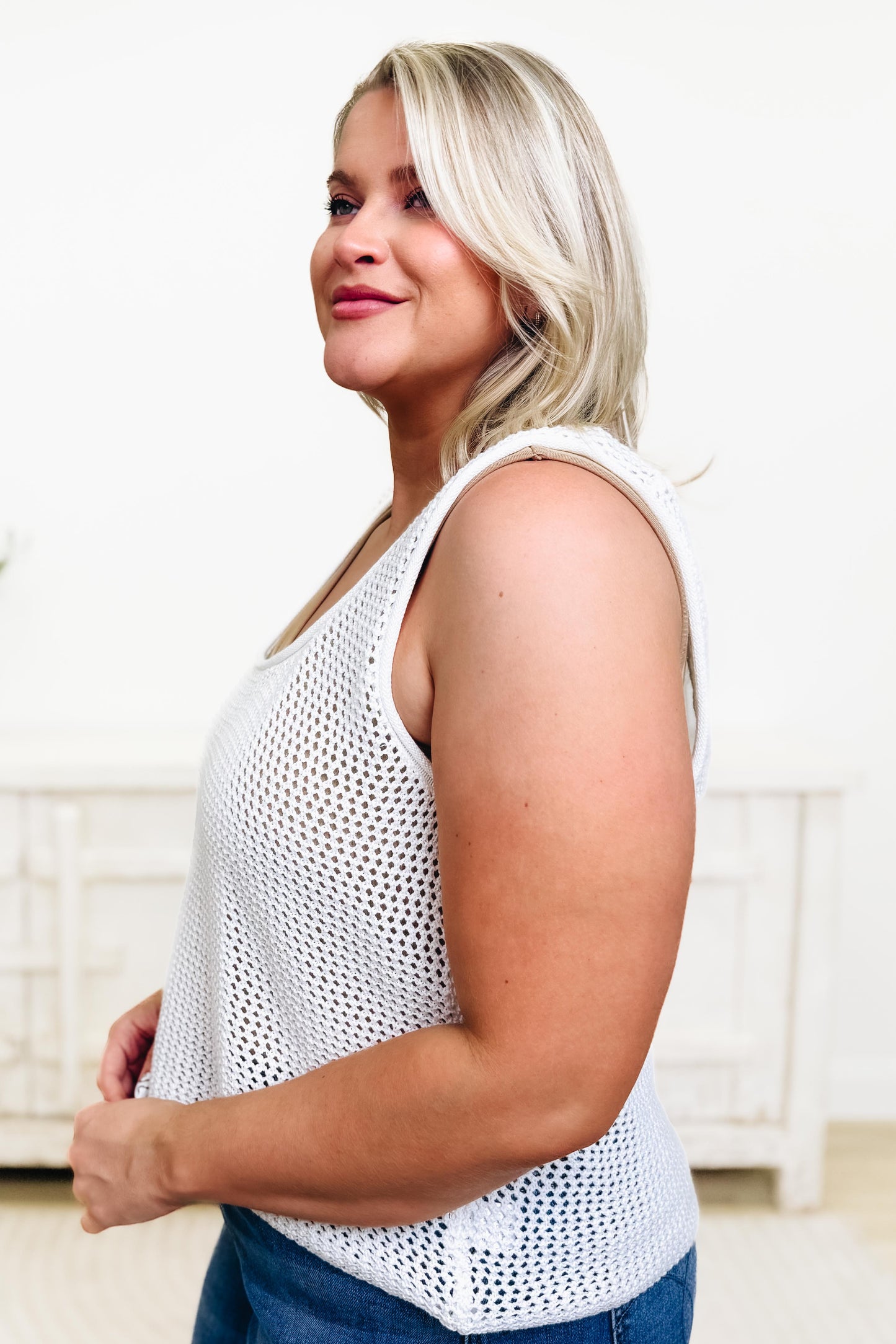 All This Time Open Knit Tank Top