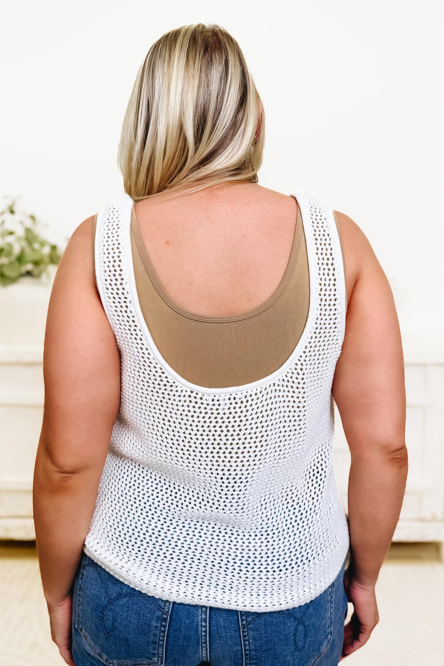 All This Time Open Knit Tank Top