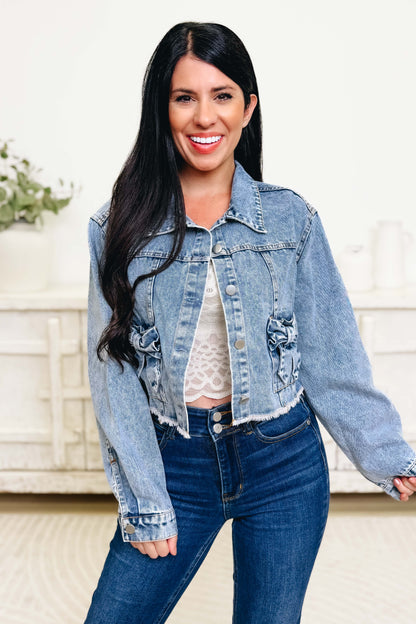 Comes As Bow Surprise Denim Jacket