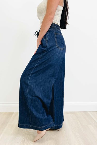 Let Me Love You Wide Leg Pants - Blue Denim