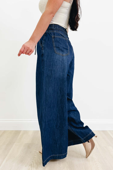 Let Me Love You Wide Leg Pants - Blue Denim