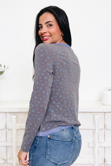 Little Miss Floral Lace Button Down Cardigan Top - 2 Colors!
