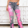 Splatter Platter By Oli & Hali - Splattered Flare Jeans - Black Pink
