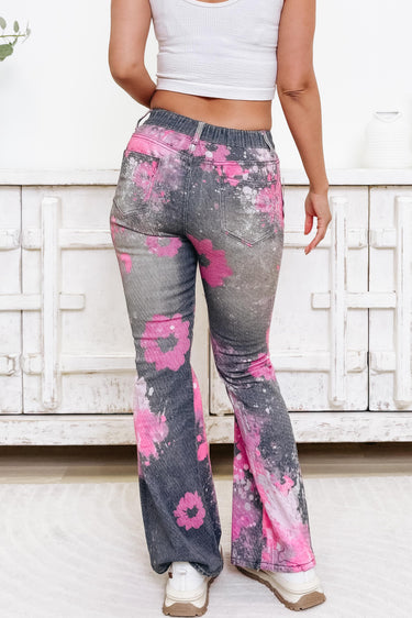 Splatter Platter By Oli & Hali - Splattered Flare Jeans - Black Pink
