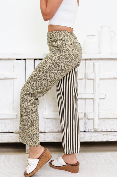 Flip Of A Coin Leopard Stripe Pants