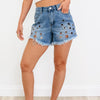 To Blessed To Stress Shorts - Denim