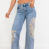 Daisy Chic's By Oli & Hali - Floral Straight Leg Jeans - Denim