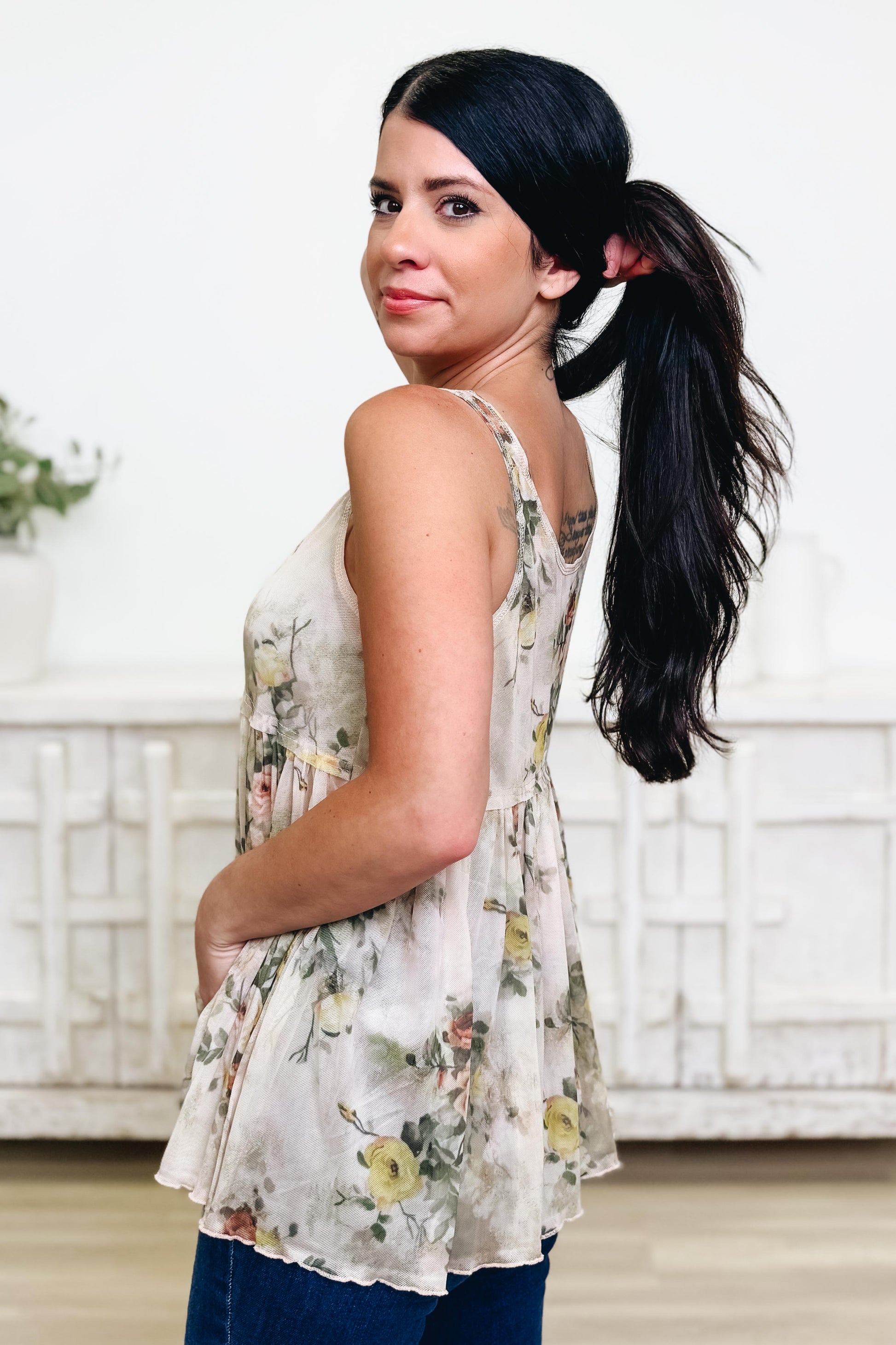 Give 'Em The Scoop Floral Tank Top