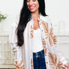 Let's Go Halfsies Floral Stripe Button Down Top