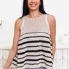 The Stripe Type Crochet Tank Top