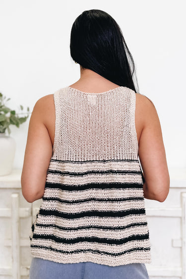 The Stripe Type Crochet Tank Top