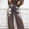 Knit Fit Crochet Patch Pants - Charcoal