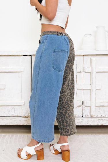 My Wild Side Leopard Pants - Brown Denim