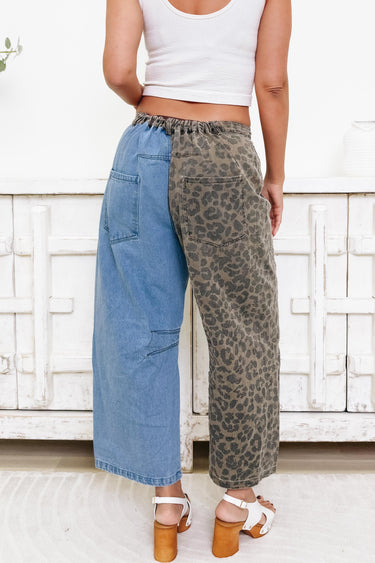 My Wild Side Leopard Pants - Brown Denim