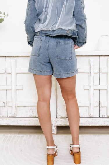 Big Clap For Overlap Skort - Denim Blue