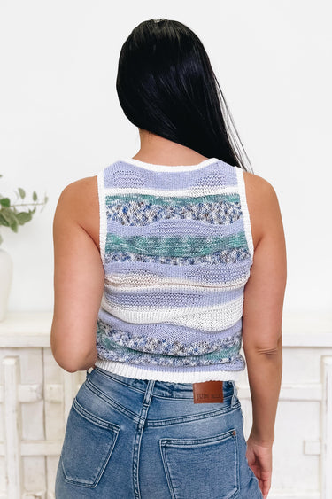 We Praise You Sweater Tank - Soft Blue Mix