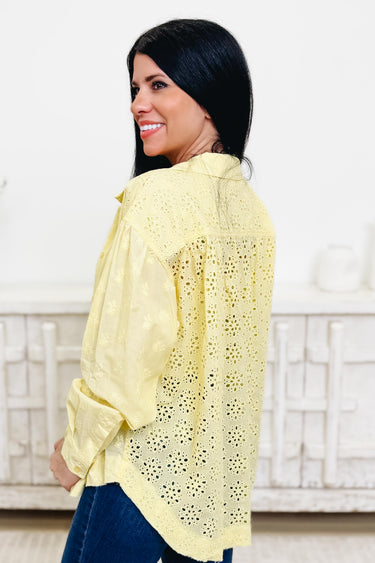 Simply Stunning Eyelet Button Down Top