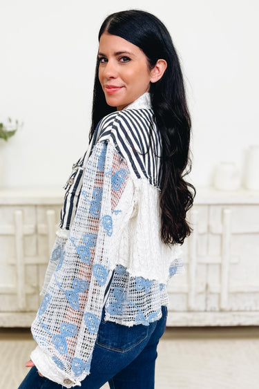Love Language Striped Shacket