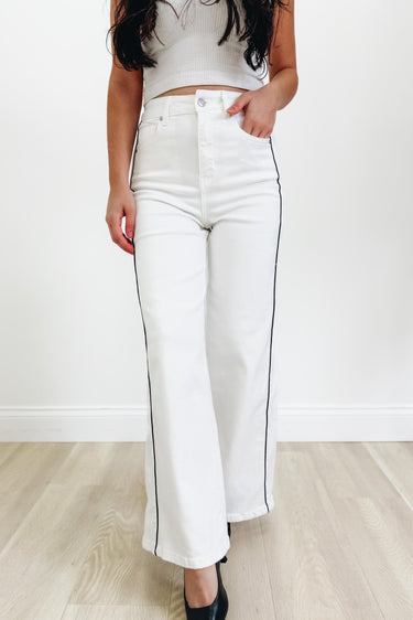 Let's Ride Wide Leg Jeans with Side Piping Detail - 3 Colors!