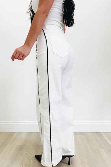 Let's Ride Wide Leg Jeans with Side Piping Detail - 3 Colors!