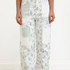 The Right Choice Floral Barrel Denim Pants - Light Aqua