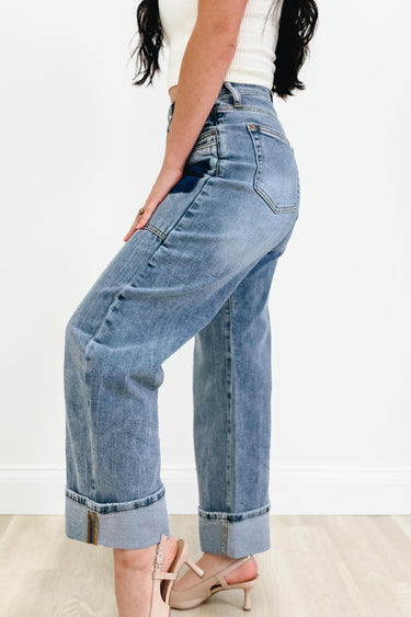 Midnight Rodeo By Saige Denim - Western Barrel Jeans - Medium