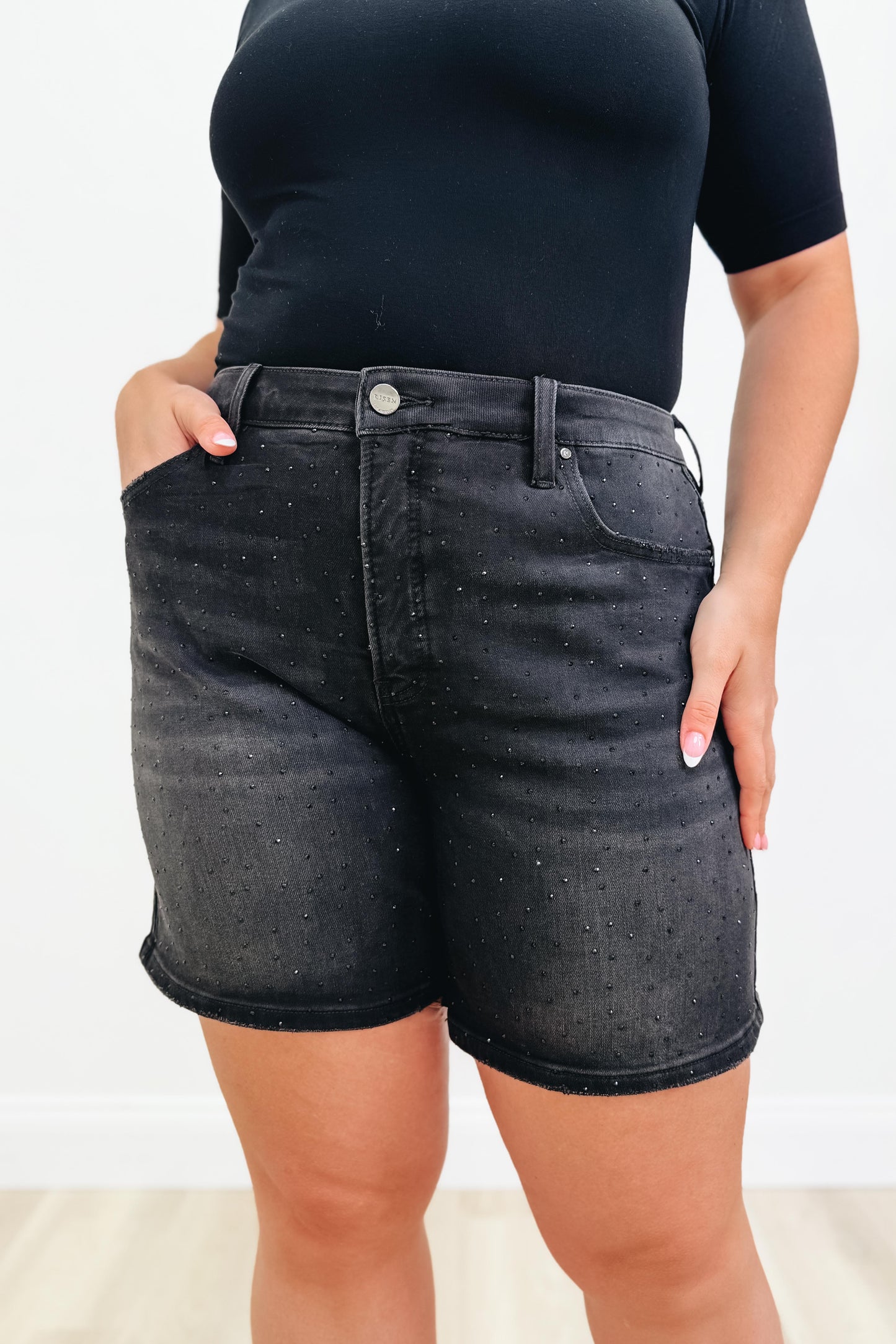 Diamond Dream By Denim BAR - Denim Shorts - Black