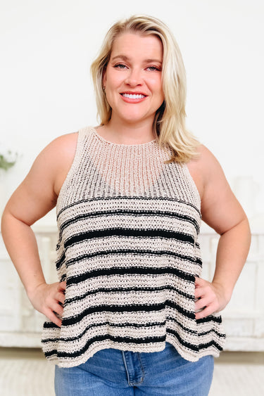 The Stripe Type Crochet Tank Top