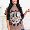 Smiley Camo Checkered Graphic Tee