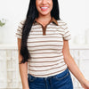 Polo Stripe Button Up Top