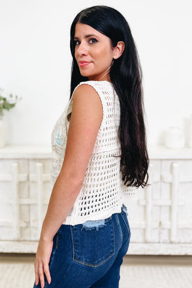 Poetry In Motion Floral Crochet Top