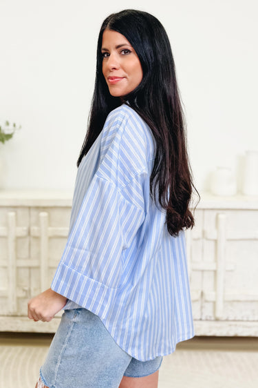 Carolina Blue Button Down Top