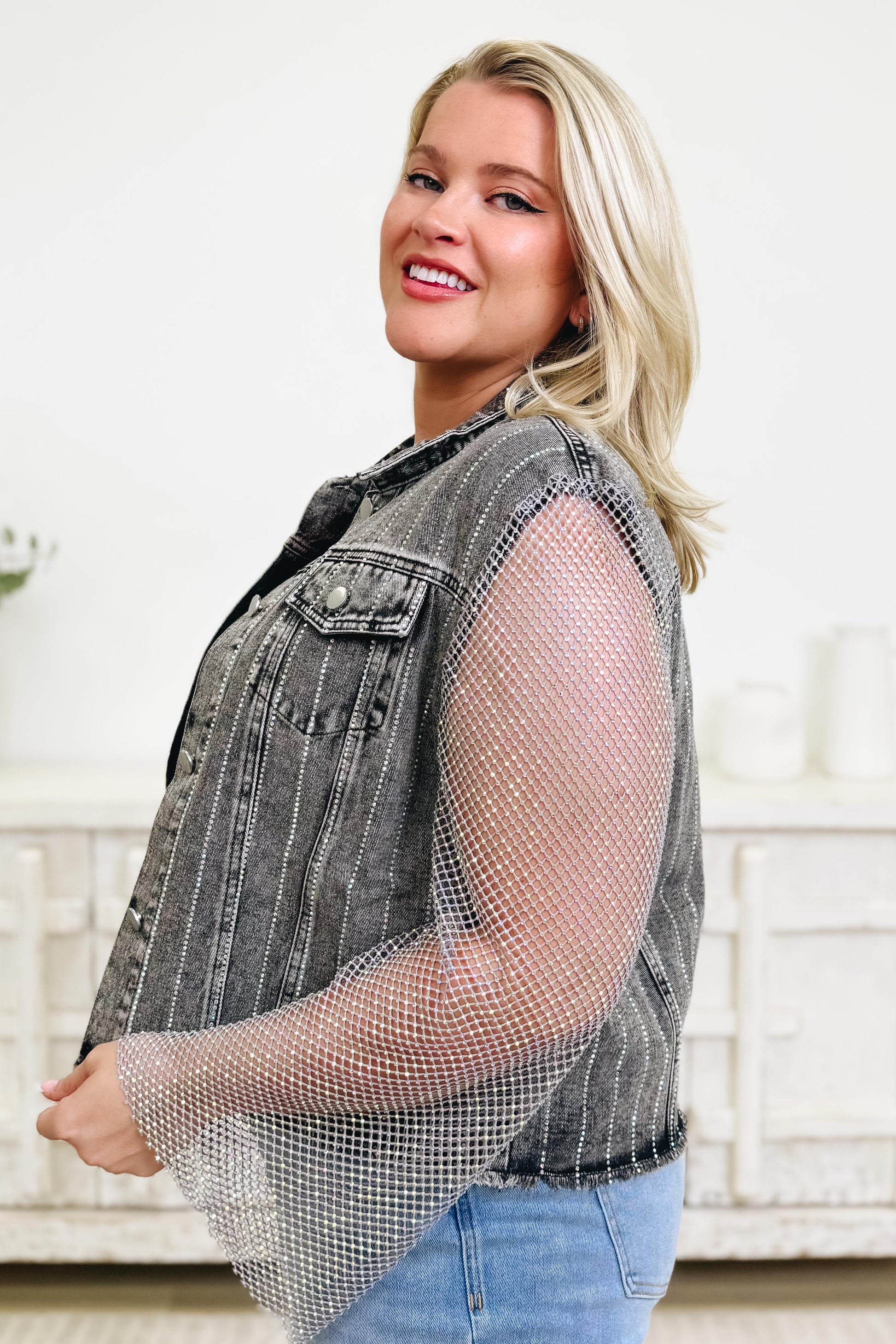 Keep It Meshin' Stone Sleeve Jacket - 4 Colors!