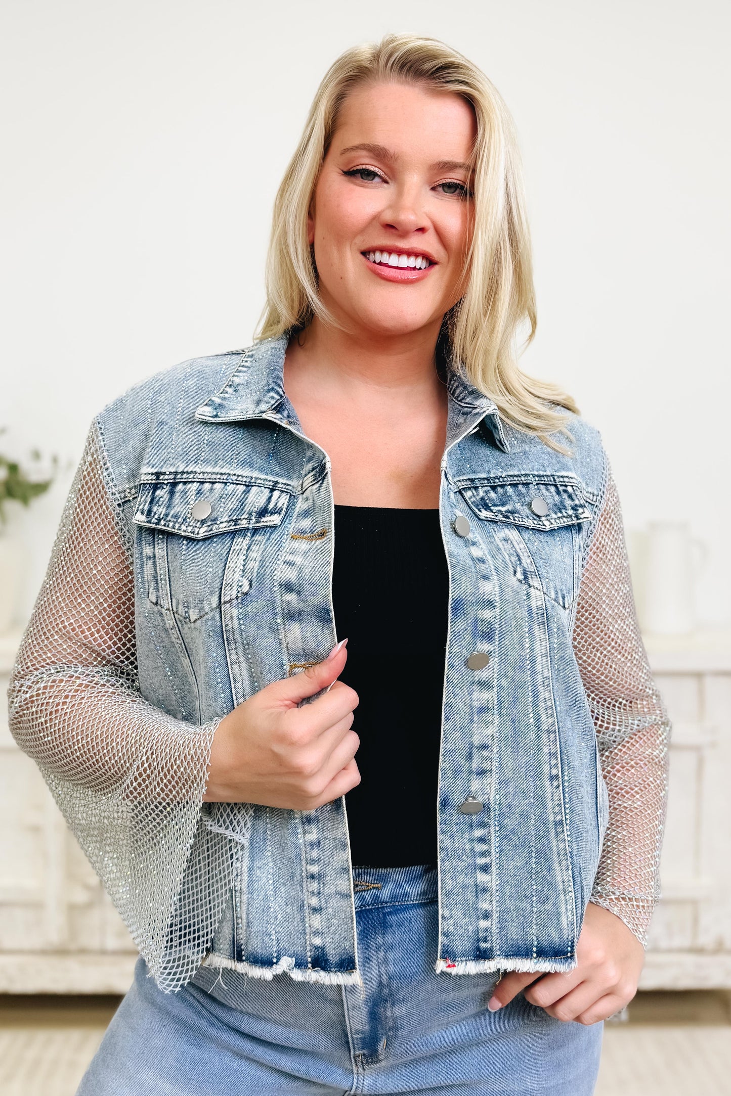 Keep It Meshin' Stone Sleeve Jacket - 4 Colors!