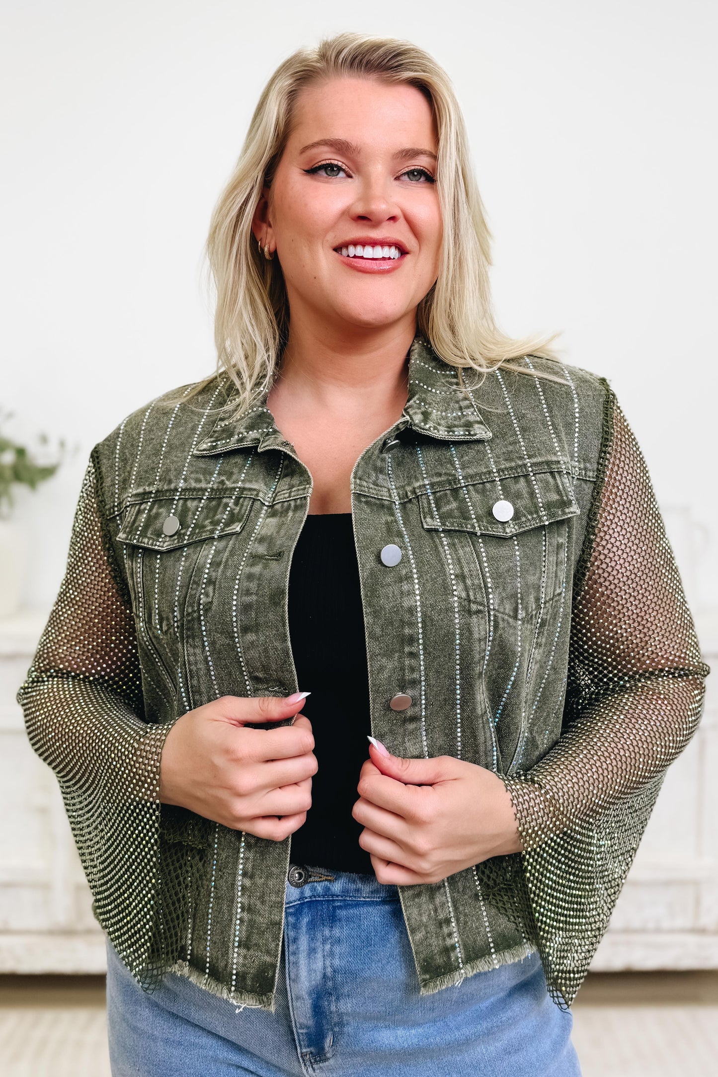 Keep It Meshin' Stone Sleeve Jacket - 4 Colors!
